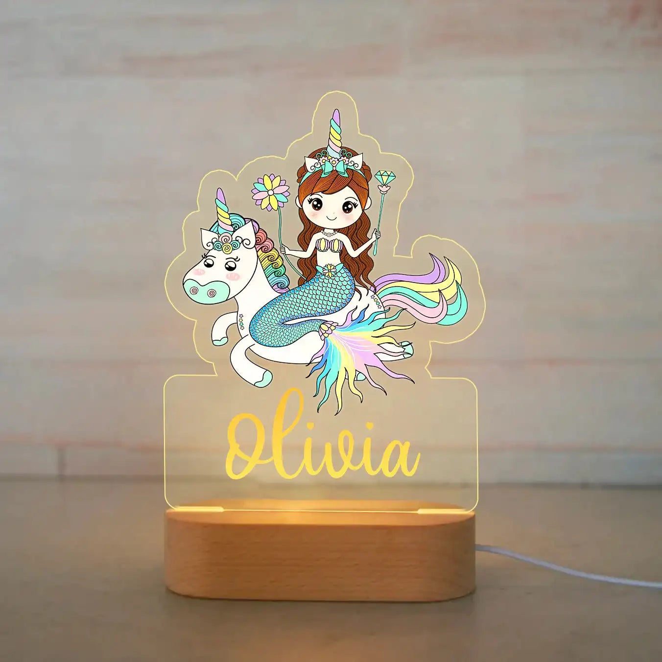 Custom Name Acrylic Lamp Baby Kids Bedroom Decoration