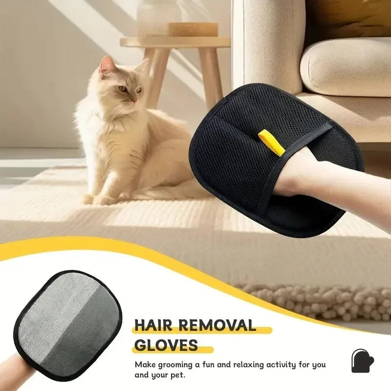 Grooming & Deshedding Gloves for Dogs Cats - Works on Sofa Carpet Clothes