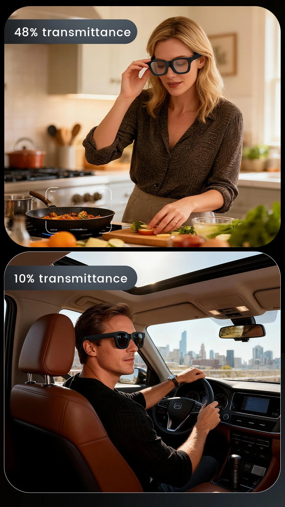 2026 Smart Glasses HD Photo Video OpenAI Record Translation Touch Photochromic Lenses Bluetooth Call Music Multifunction Glasses