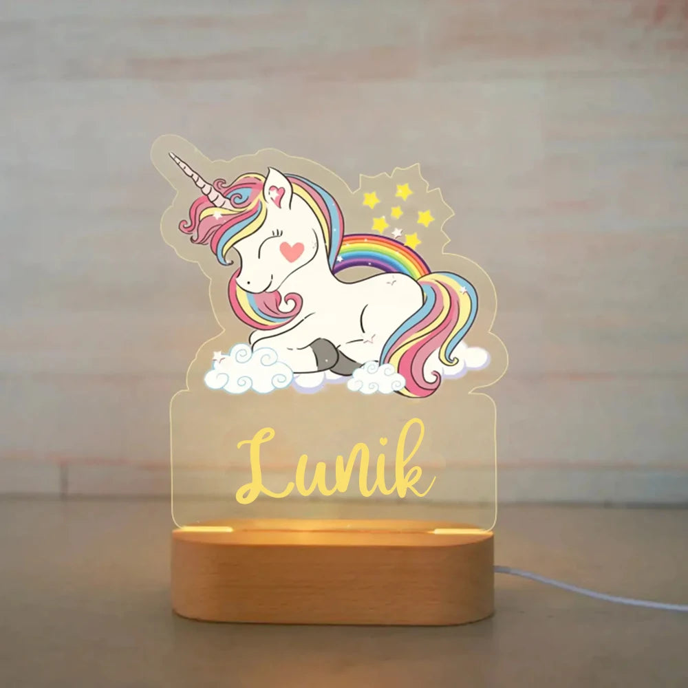 Custom Name Acrylic Lamp Baby Kids Bedroom Decoration