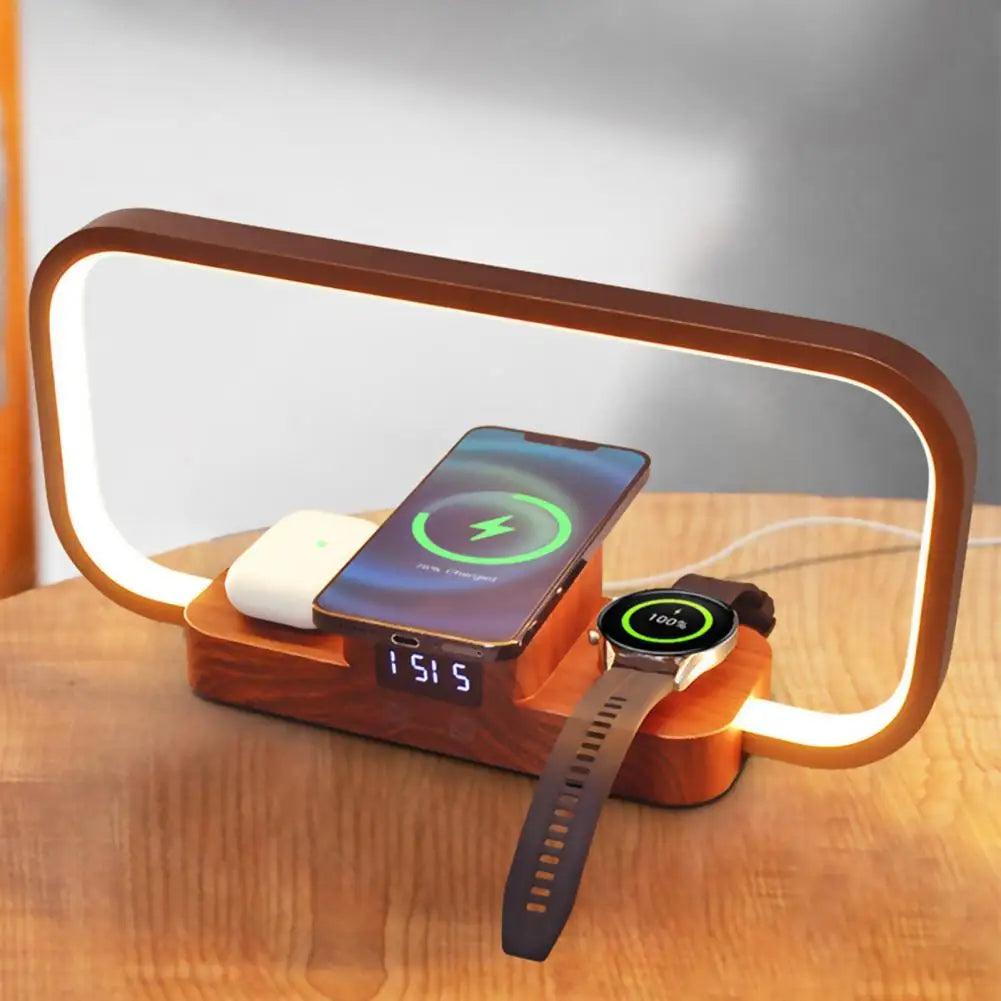 3-In-1 Bedside Lamp with Wireless Charger