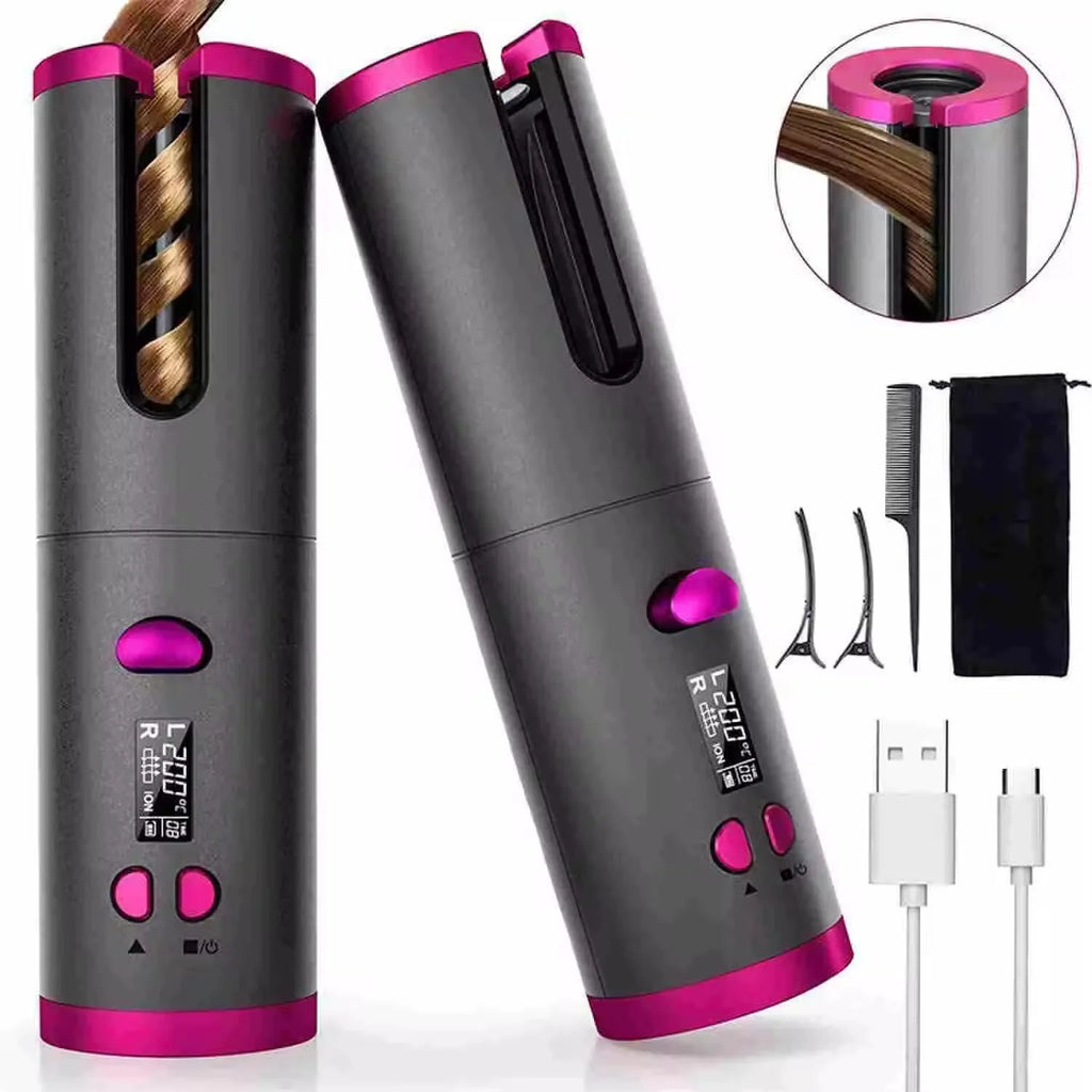 Curling Iron for Hair Styling Cordless Auto Fast Heating