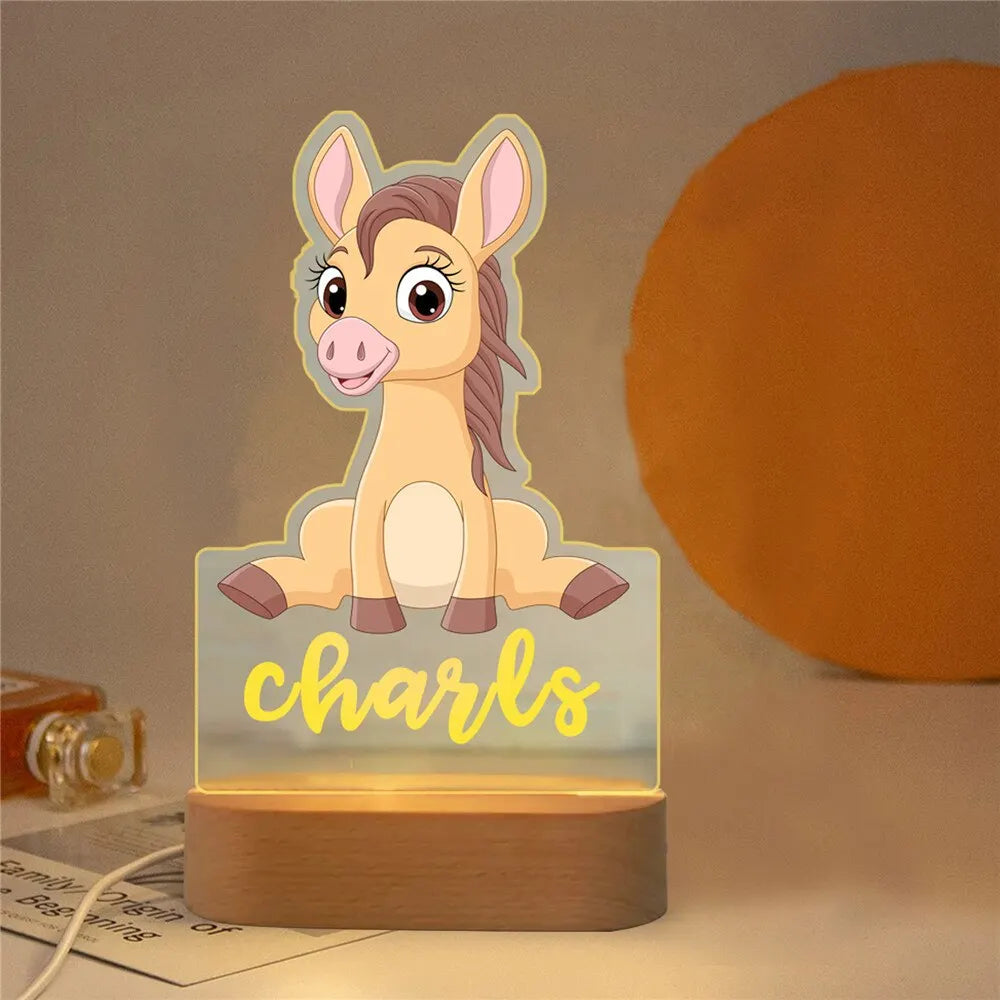 Custom Name Acrylic Lamp Baby Kids Bedroom Decoration