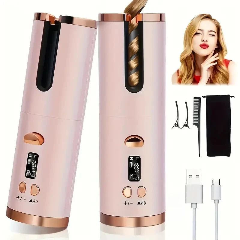 Curling Iron for Hair Styling Cordless Auto Fast Heating