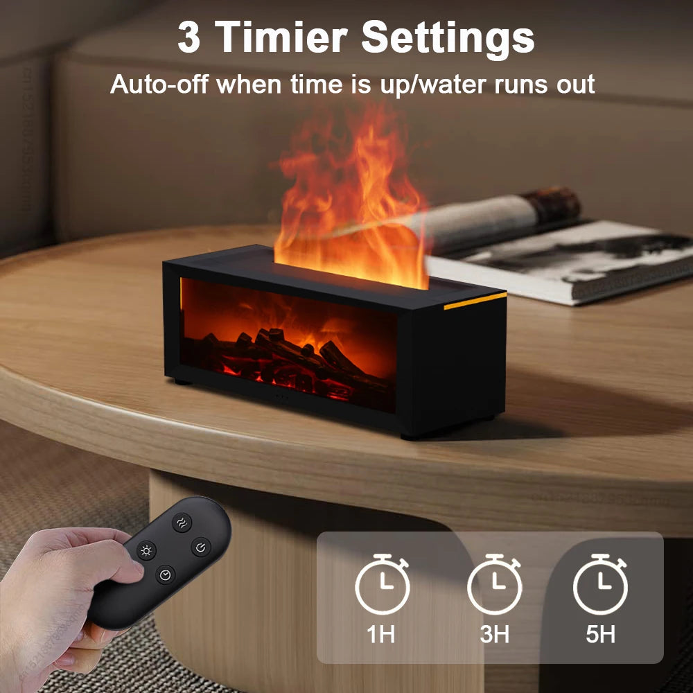 Humidifier Flame Automatic Fragrance Diffuser With LED Light Remote Control