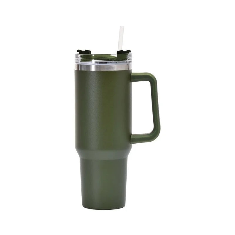 Stainless Steel Print Cup with Straw Portable