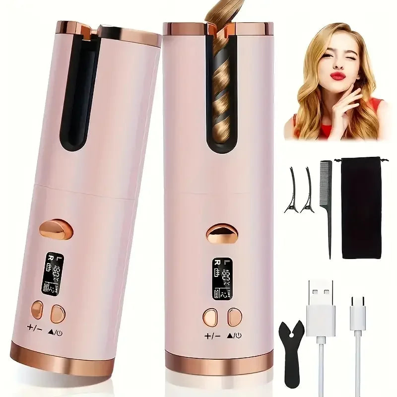 Curling Iron for Hair Styling Cordless Auto Fast Heating