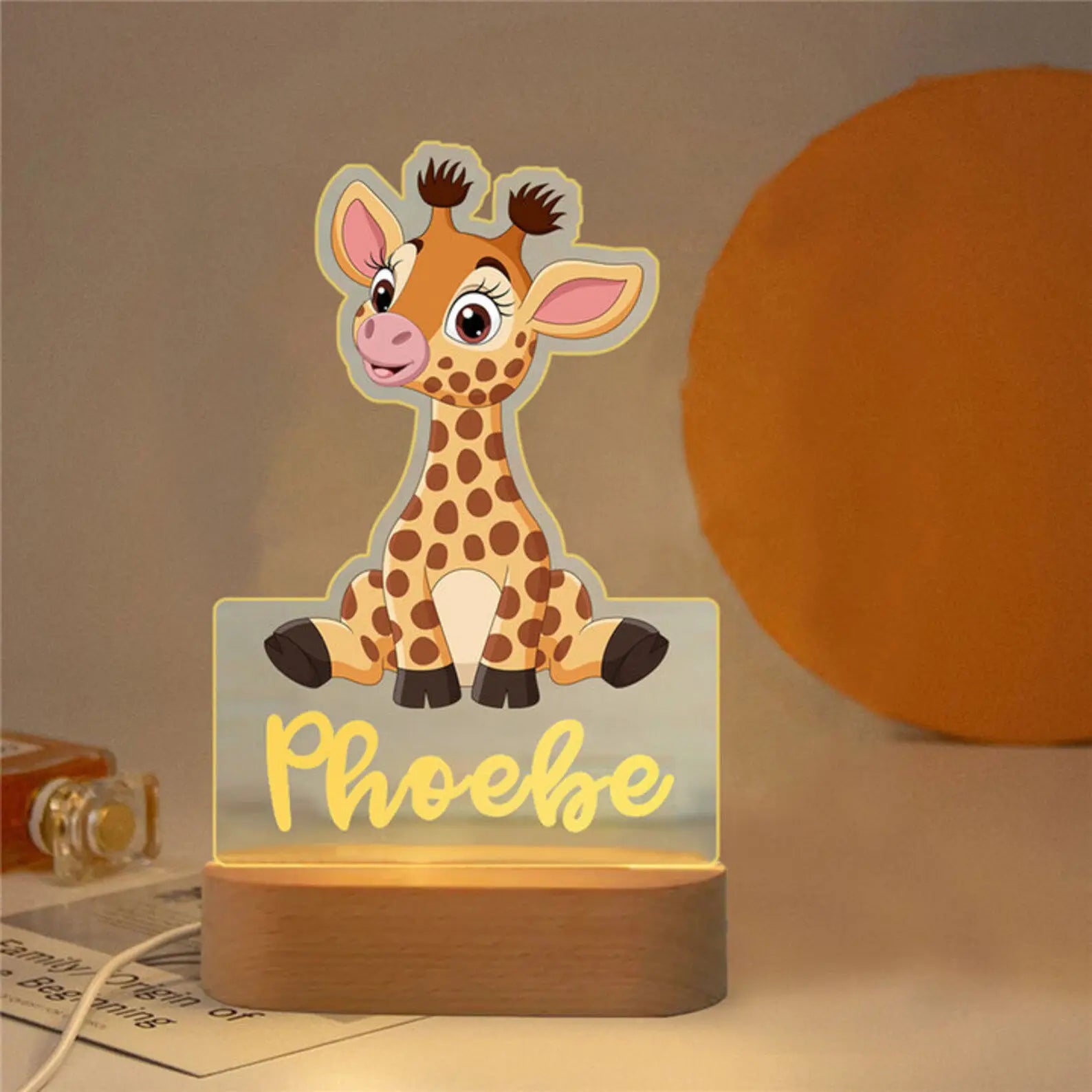 Custom Name Acrylic Lamp Baby Kids Bedroom Decoration