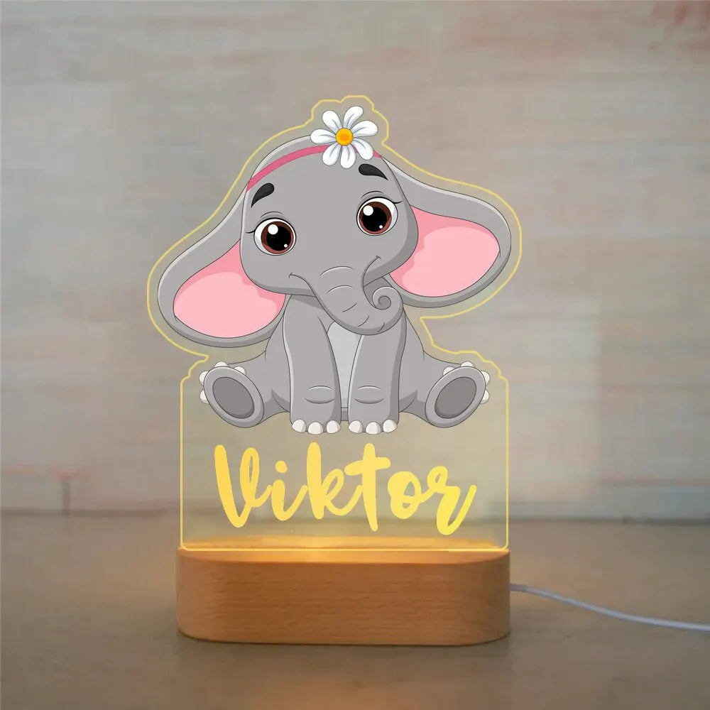 Custom Name Acrylic Lamp Baby Kids Bedroom Decoration