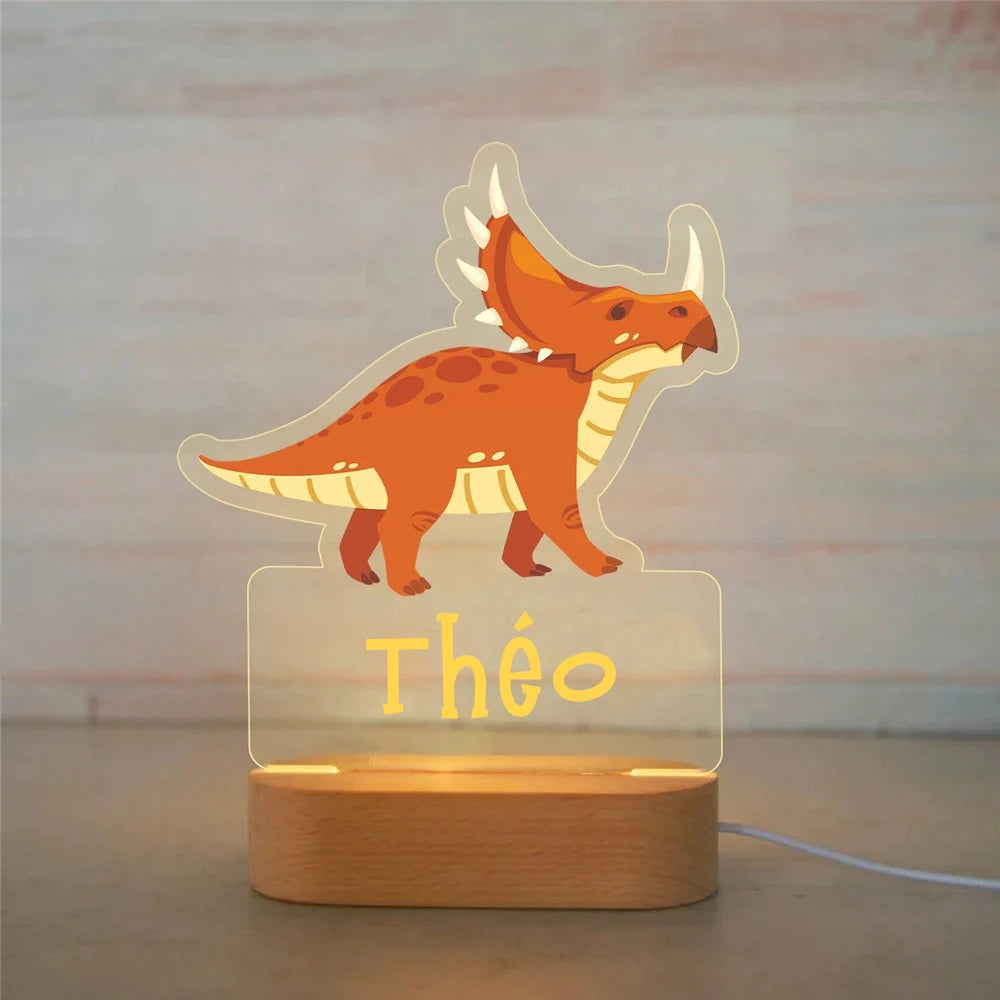 Custom Name Acrylic Lamp Baby Kids Bedroom Decoration