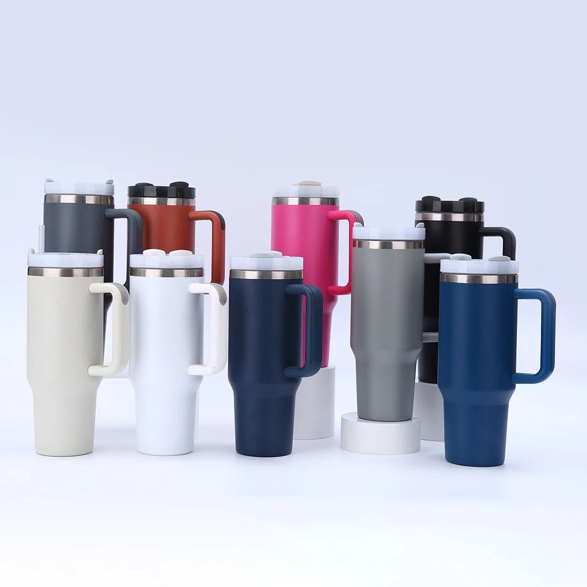 Stainless Steel Print Cup with Straw Portable