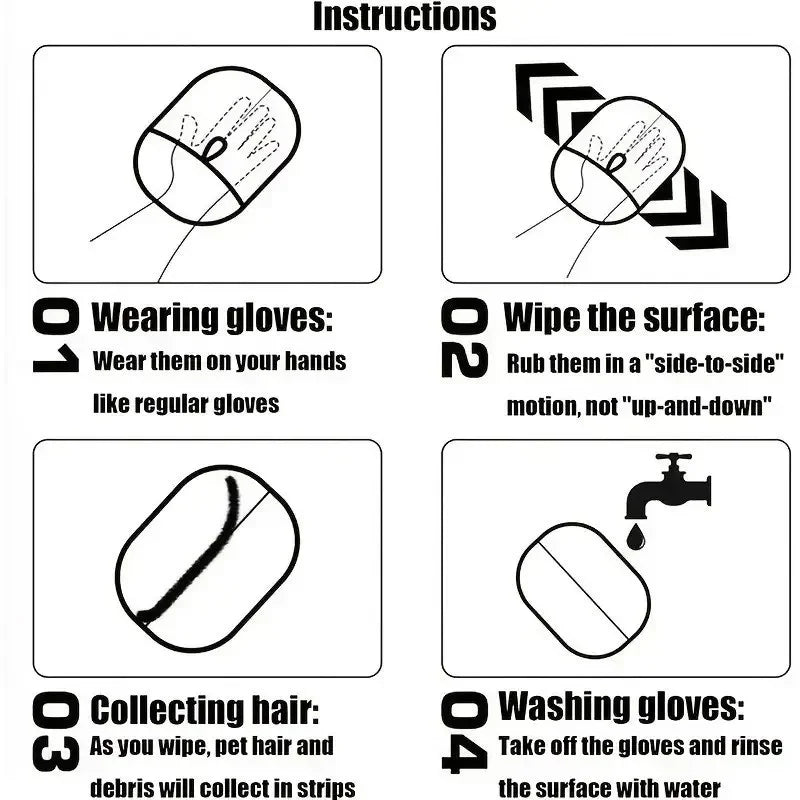 Grooming & Deshedding Gloves for Dogs Cats - Works on Sofa Carpet Clothes