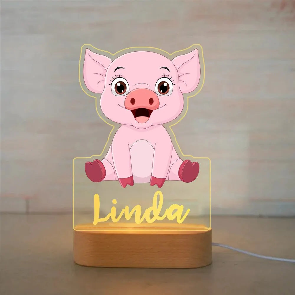 Custom Name Acrylic Lamp Baby Kids Bedroom Decoration