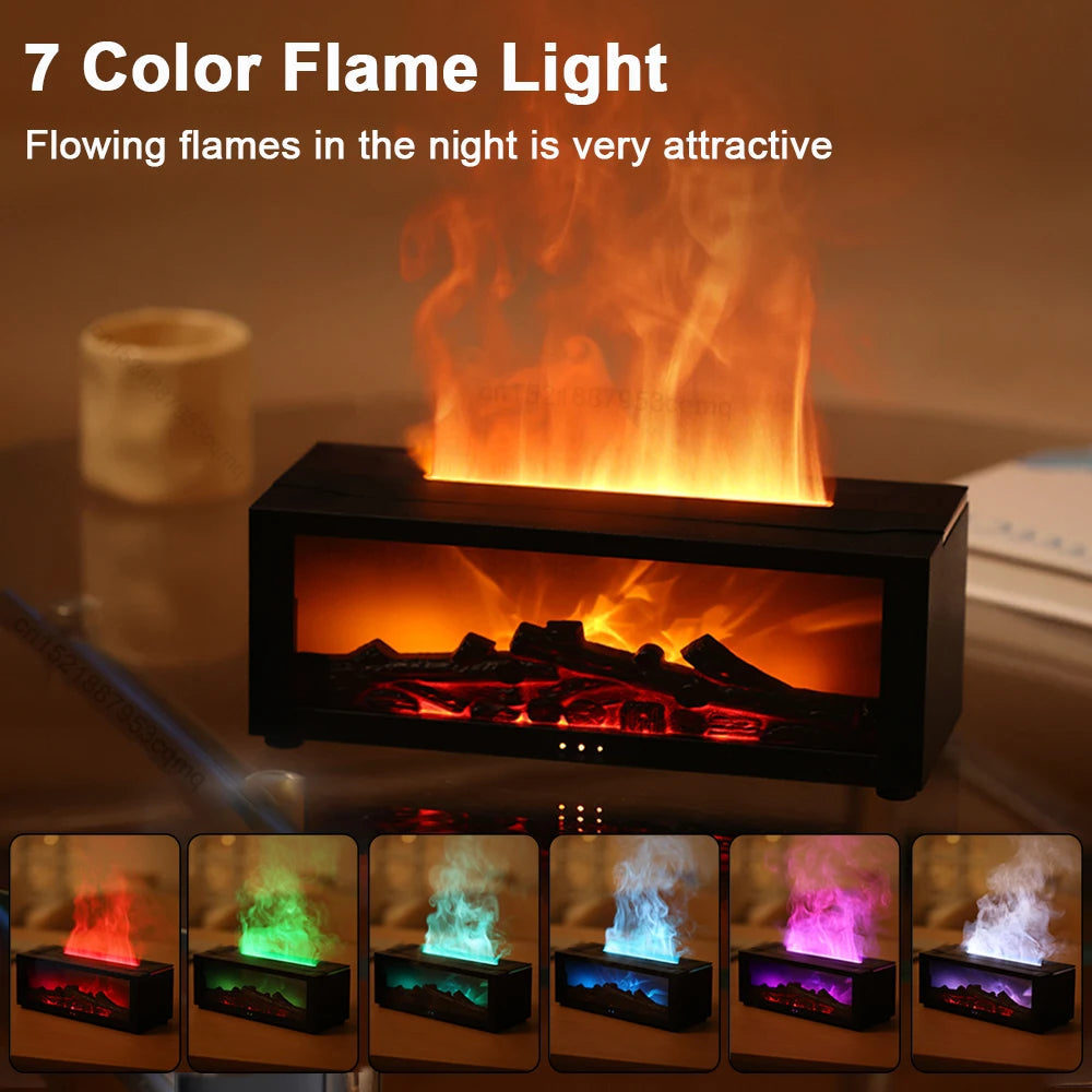 Humidifier Flame Automatic Fragrance Diffuser With LED Light Remote Control