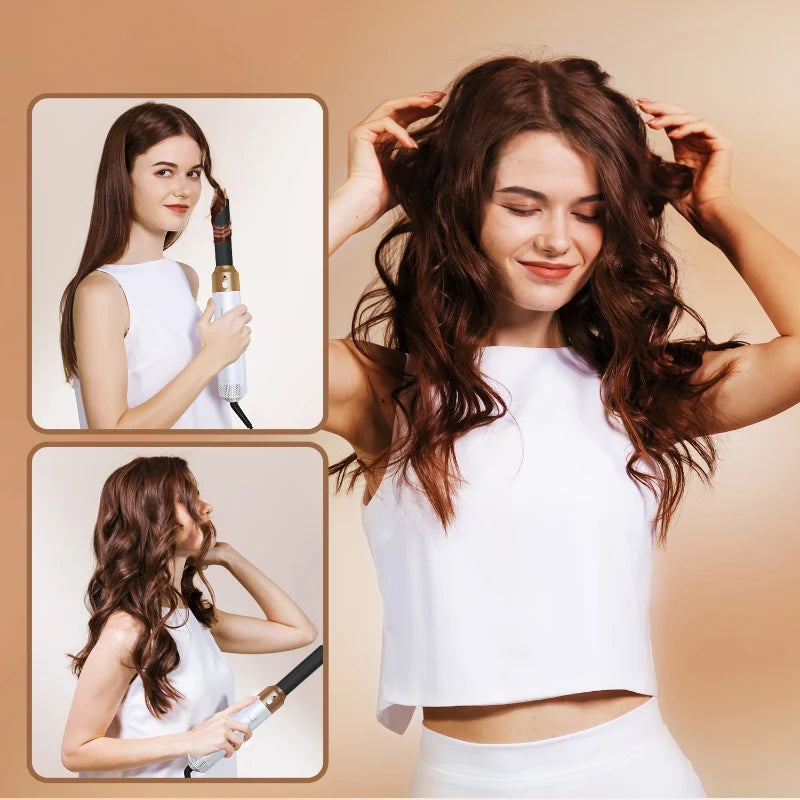 5 in 1 Hair Dryer Hot Comb Set Professional Curling Iron Hair Straightener Styling Tool
